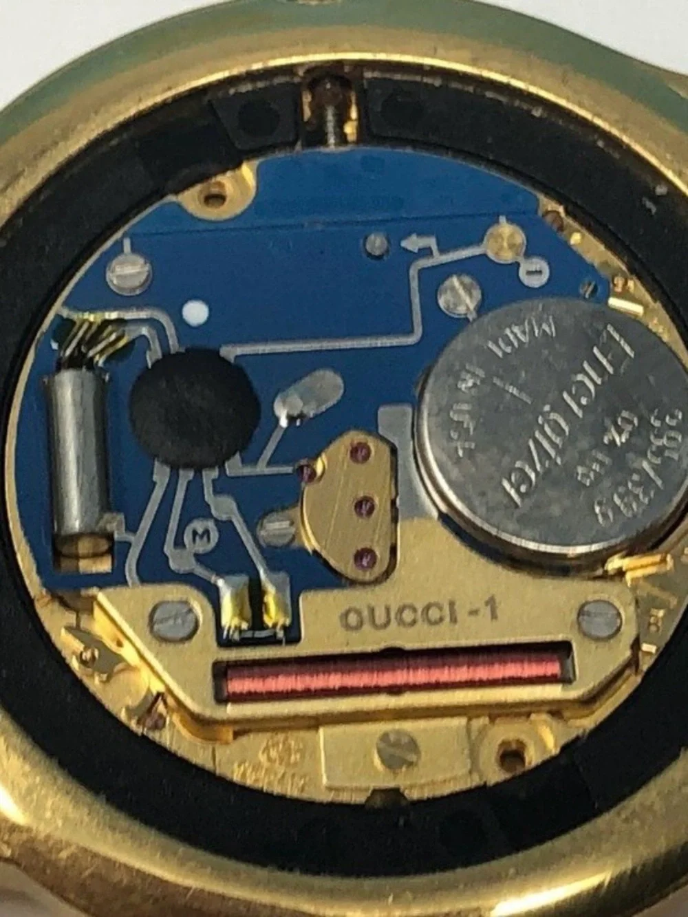 Vintage Gucci Gold Plated 5400M Date Just Watch with White Dial and Leather Band - Picture 7 of 7